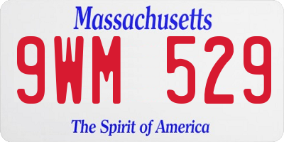 MA license plate 9WM529