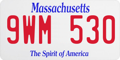 MA license plate 9WM530