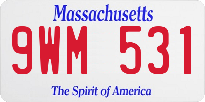 MA license plate 9WM531