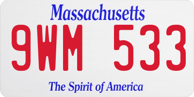 MA license plate 9WM533