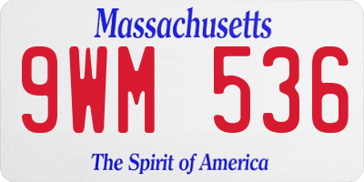 MA license plate 9WM536