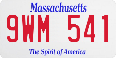 MA license plate 9WM541