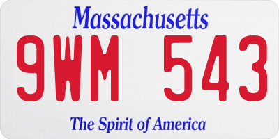 MA license plate 9WM543