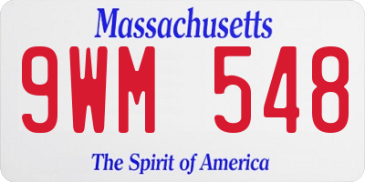 MA license plate 9WM548