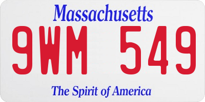 MA license plate 9WM549