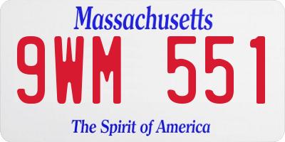 MA license plate 9WM551