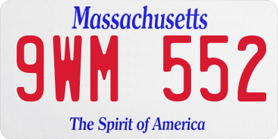 MA license plate 9WM552