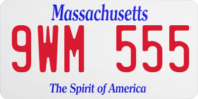 MA license plate 9WM555