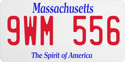 MA license plate 9WM556