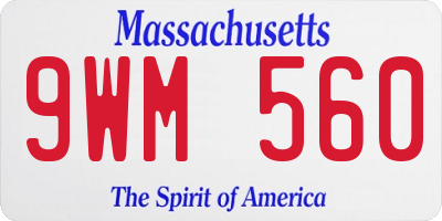 MA license plate 9WM560