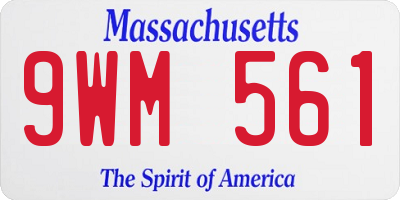 MA license plate 9WM561