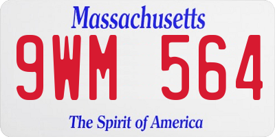 MA license plate 9WM564