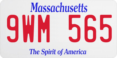 MA license plate 9WM565