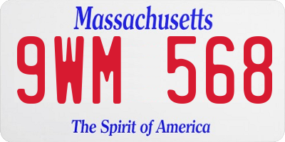 MA license plate 9WM568
