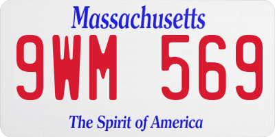 MA license plate 9WM569