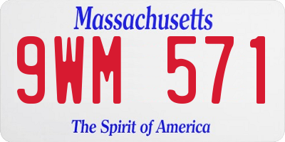 MA license plate 9WM571