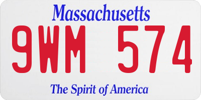 MA license plate 9WM574