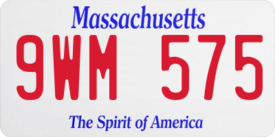 MA license plate 9WM575
