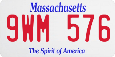 MA license plate 9WM576