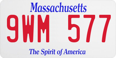 MA license plate 9WM577