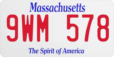 MA license plate 9WM578