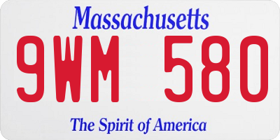 MA license plate 9WM580