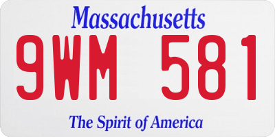 MA license plate 9WM581