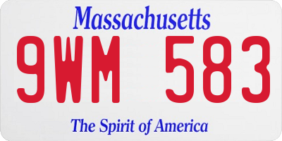 MA license plate 9WM583