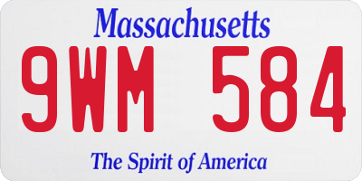 MA license plate 9WM584