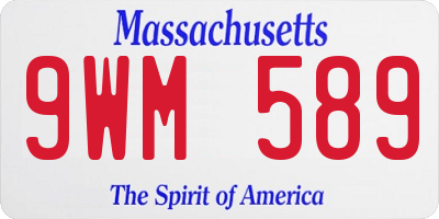MA license plate 9WM589