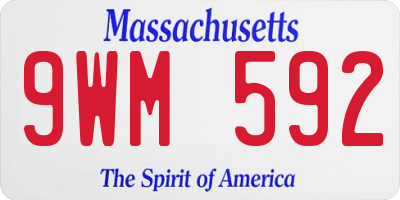 MA license plate 9WM592