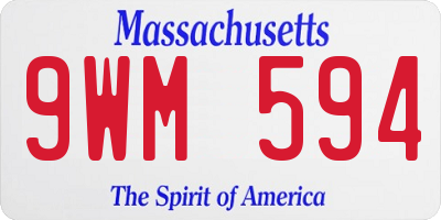 MA license plate 9WM594