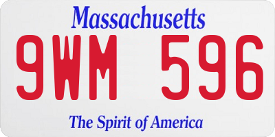 MA license plate 9WM596