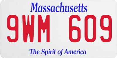 MA license plate 9WM609