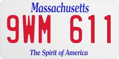 MA license plate 9WM611