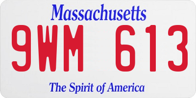 MA license plate 9WM613