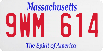 MA license plate 9WM614