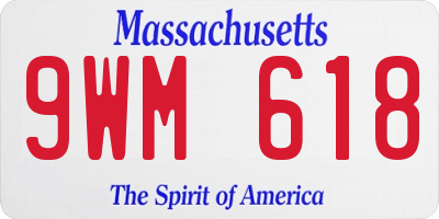 MA license plate 9WM618