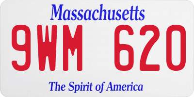 MA license plate 9WM620