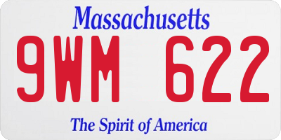 MA license plate 9WM622