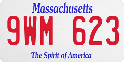 MA license plate 9WM623