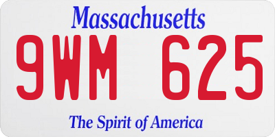 MA license plate 9WM625