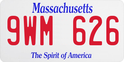 MA license plate 9WM626