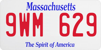 MA license plate 9WM629