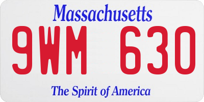 MA license plate 9WM630