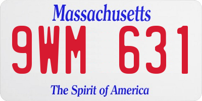 MA license plate 9WM631