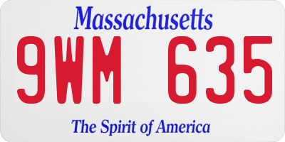 MA license plate 9WM635