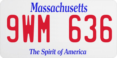 MA license plate 9WM636