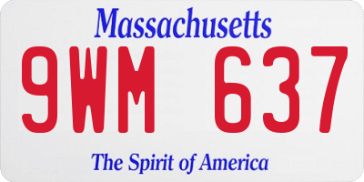 MA license plate 9WM637