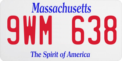 MA license plate 9WM638